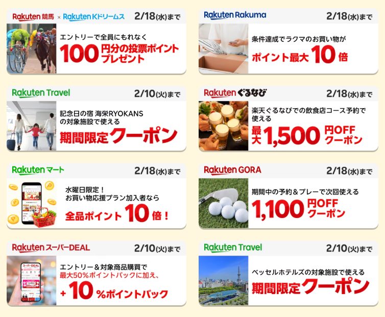 超楽天祭対象サービス